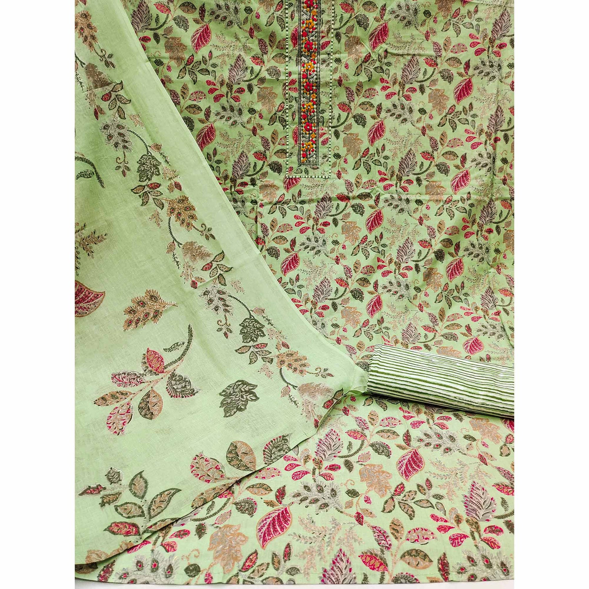 16green-floral-foil-printed-pure-cotton-dress-material
