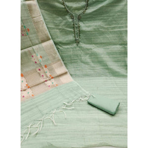 green-woven-with-handwork-tissue-dress-material
