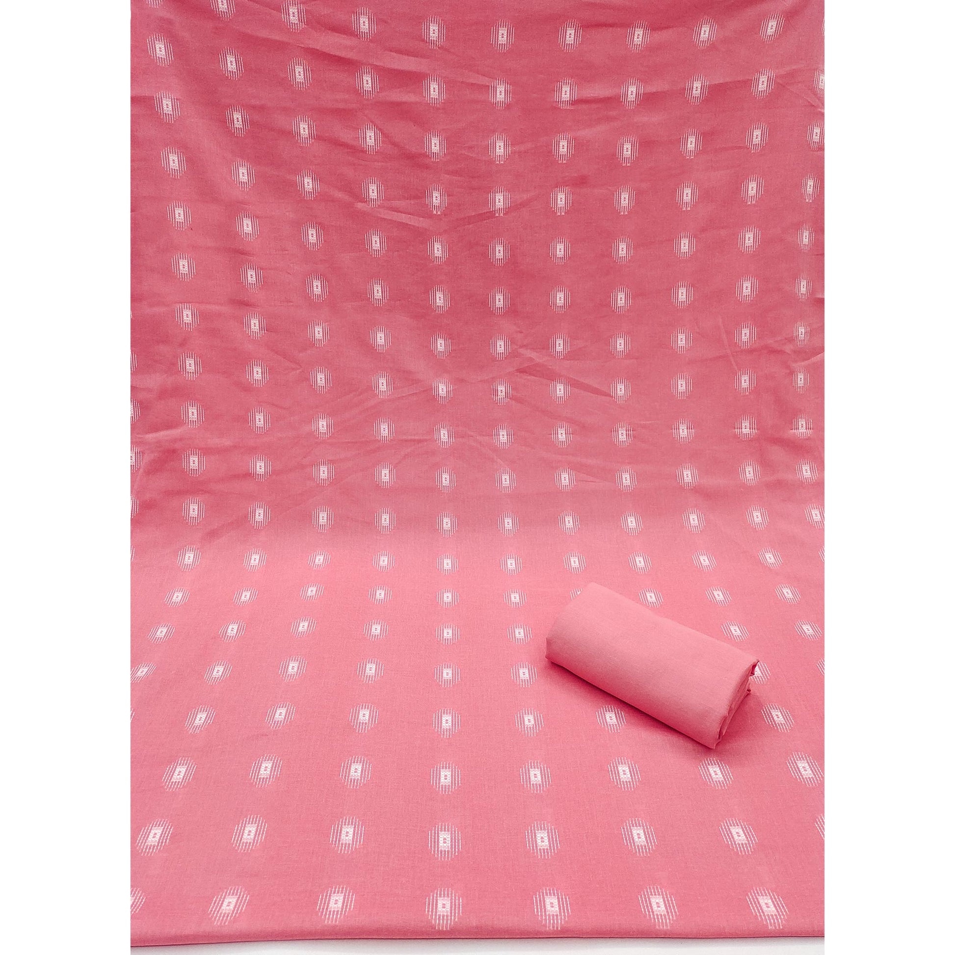 Gajari Pink Woven Pure Cotton Dress Material