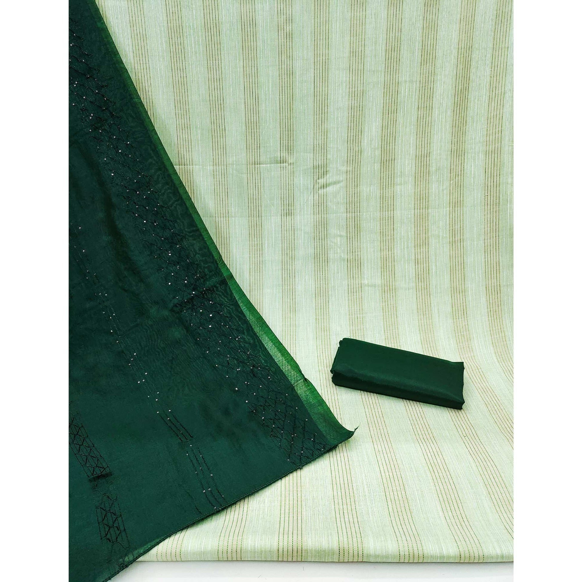 green-striped-woven-pure-cotton-dress-material