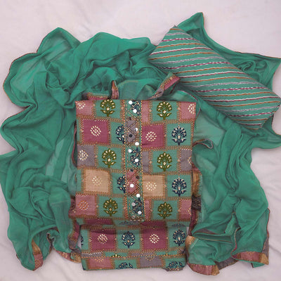 green-foil-printed-poly-cotton-dress-material