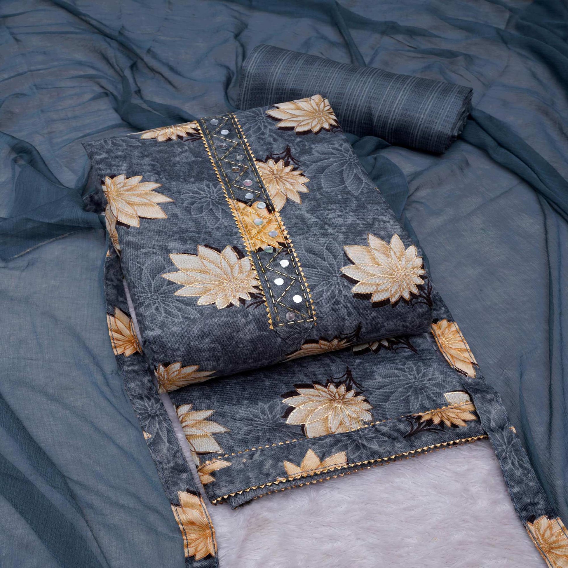 grey-floral-foil-printed-poly-cotton-dress-material