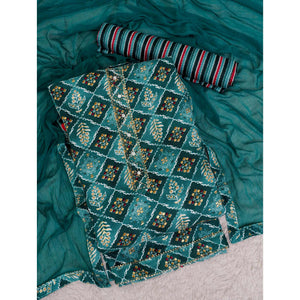 Morpich Foil Printed With Handwork Cotton Blend Dress Material