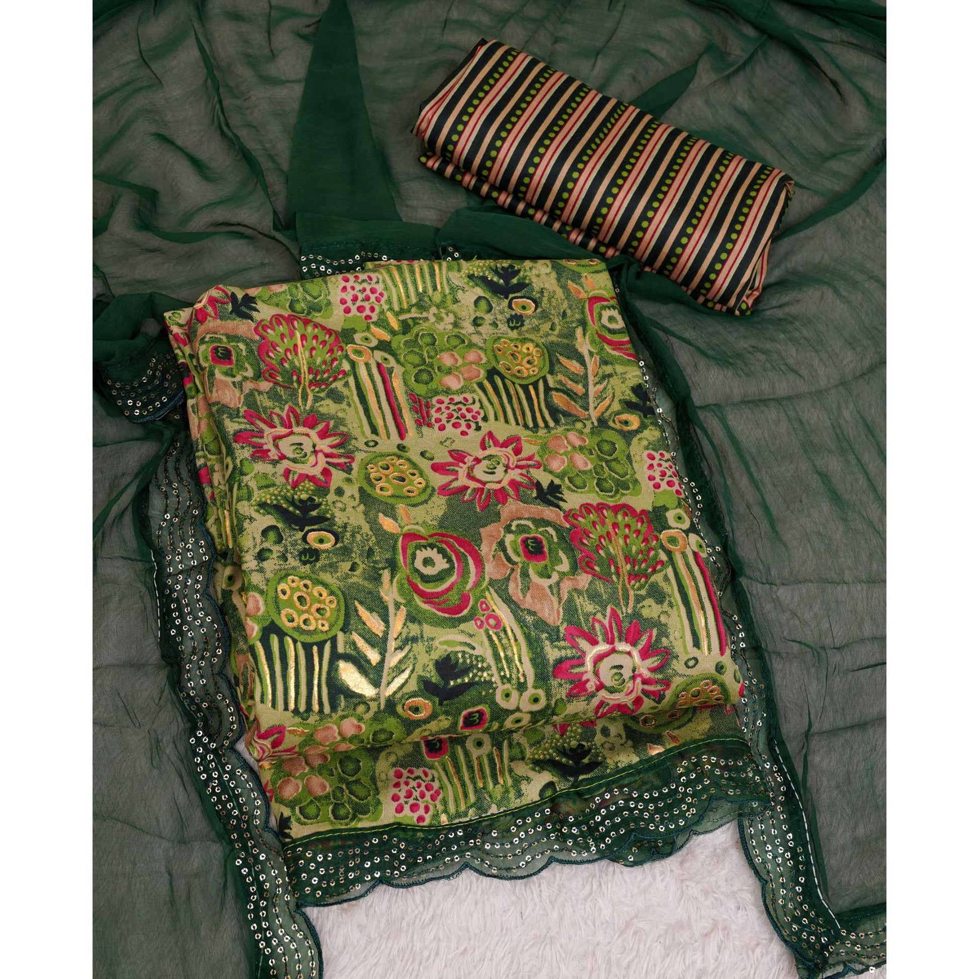 green-foil-printed-with-sequins-work-cotton-blend-dress-material