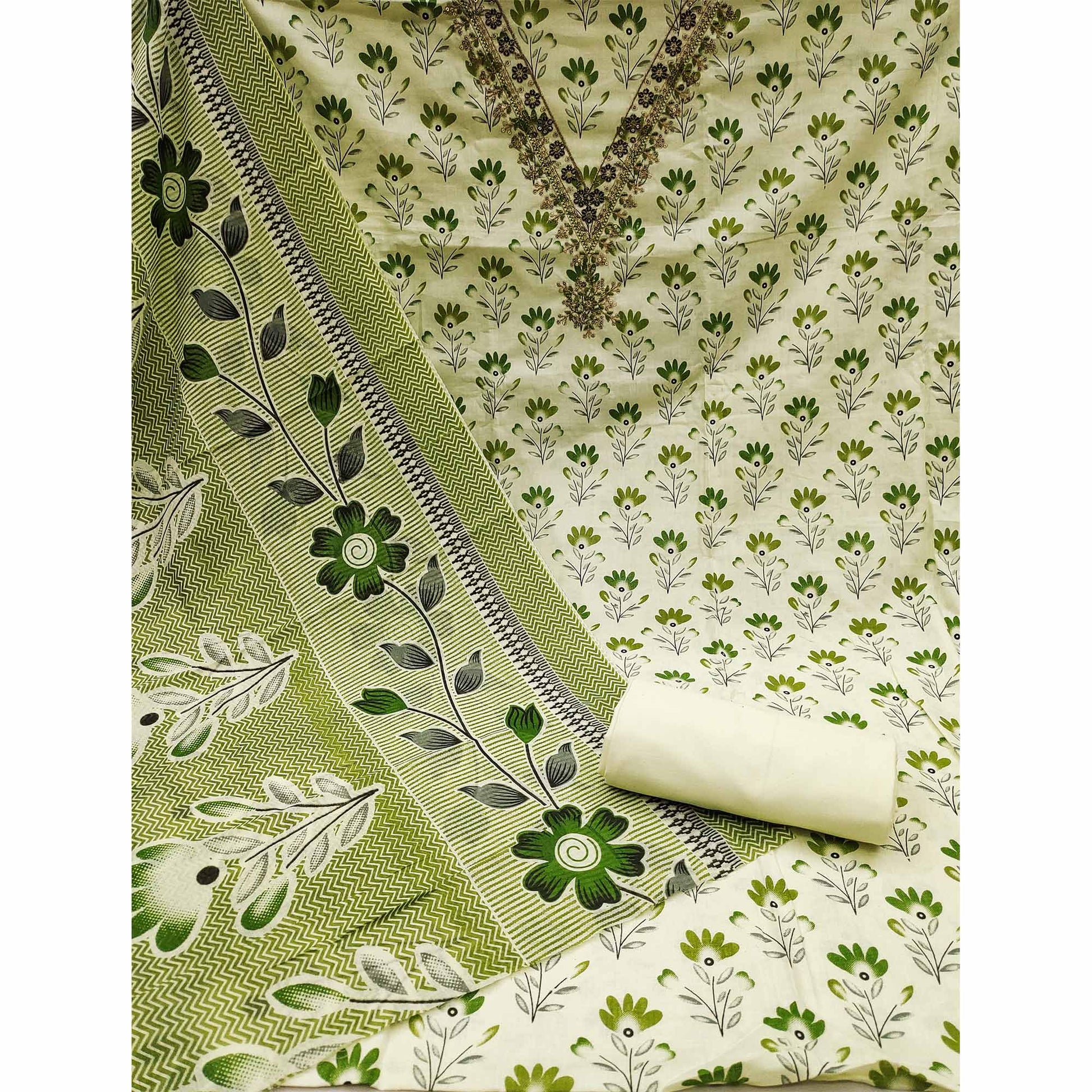 green-floral-printed-embroidery-work-pure-cotton-dress-material