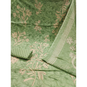 green-floral-printed-mirror-work-pure-cotton-dress-material-1