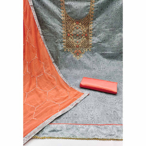 grey-floral-printed-chanderi-dress-material-1