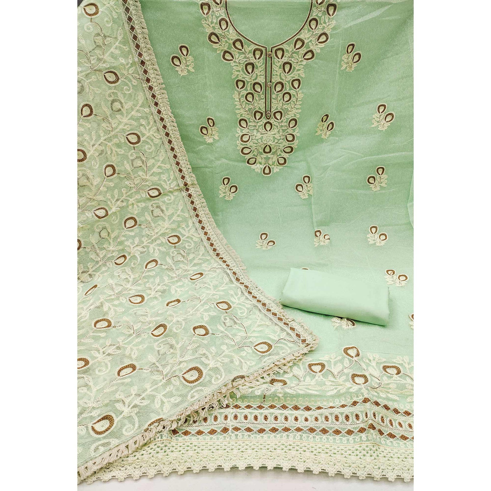 green-embroidered-kota-doria-dress-material