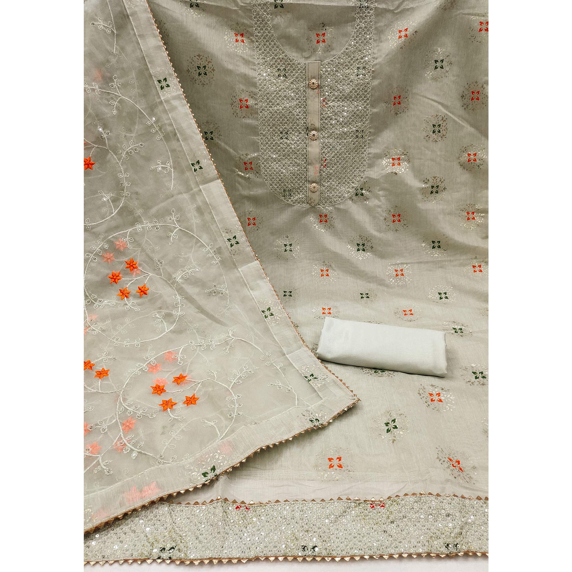 green-floral-foil-printed-chanderi-dress-material