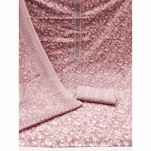 Mauve Floral Printed Pure Cotton Dress Material