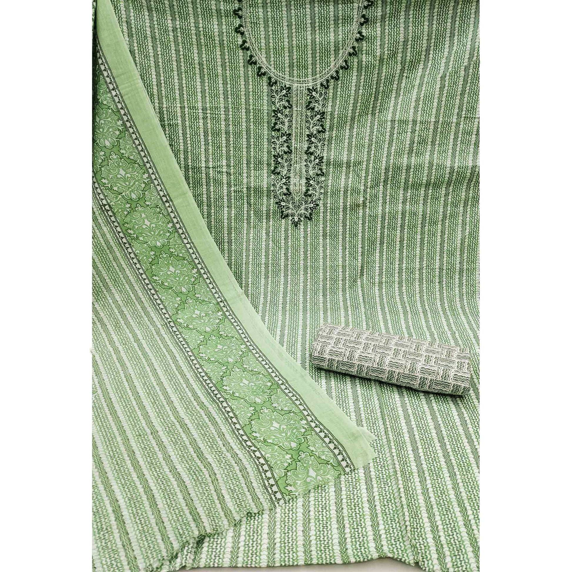 green-striped-printed-pure-cotton-dress-material