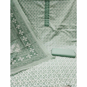 Light Sea Green Printed Pure Cotton Dress Material