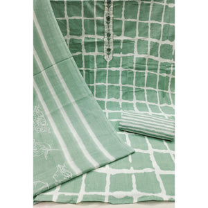 green-checks-printed-pure-cotton-dress-material