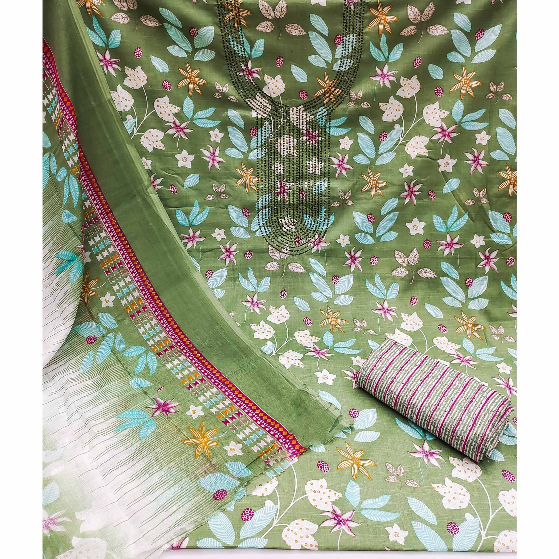 green-floral-printed-with-sequins-embroidered-pure-cotton-dress-material