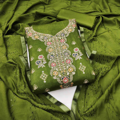 green-woven-jacquard-dress-material-3