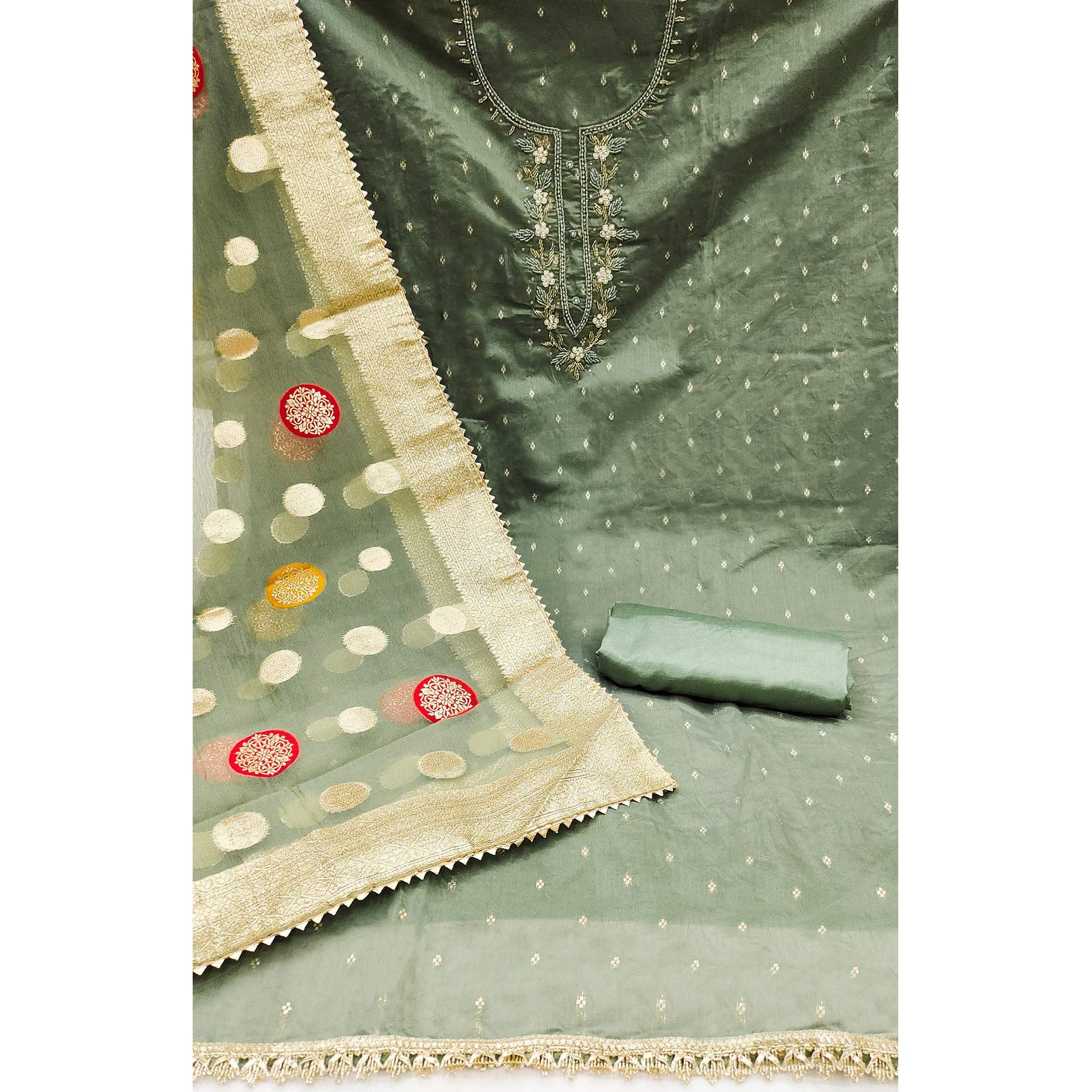green-hand-embroidered-chanderi-dress-material