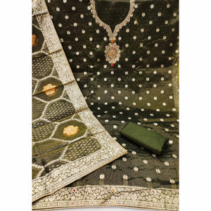 green-woven-with-stonework-shimmer-jacquard-dress-material