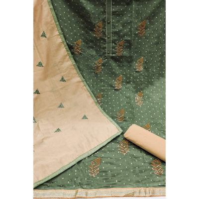 green-sequins-embroidered-chanderi-dress-material-1