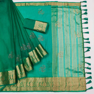 green-woven-with-swarovski-work-organza-saree