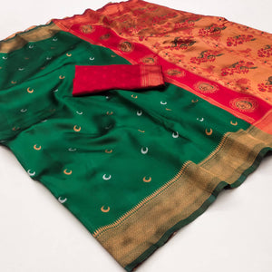 green-zari-weaving-cotton-silk-jacquard-saree