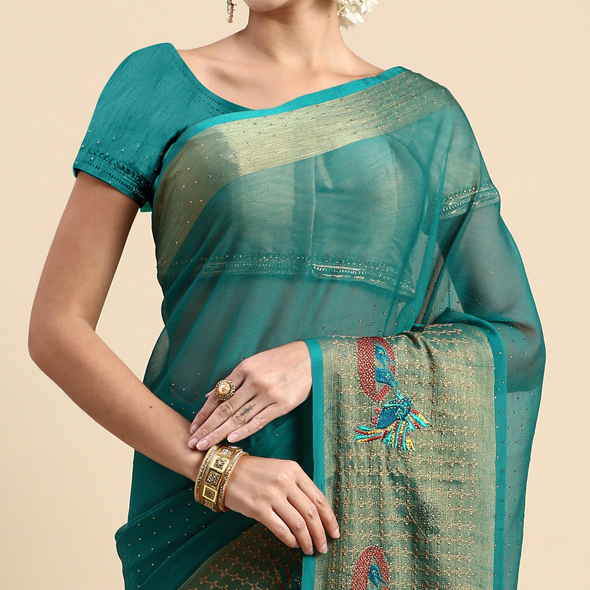 green-embroidered-with-swarovski-work-viscose-saree
