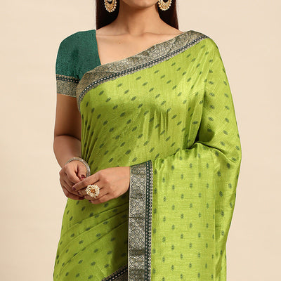 green-printed-vichitra-silk-saree