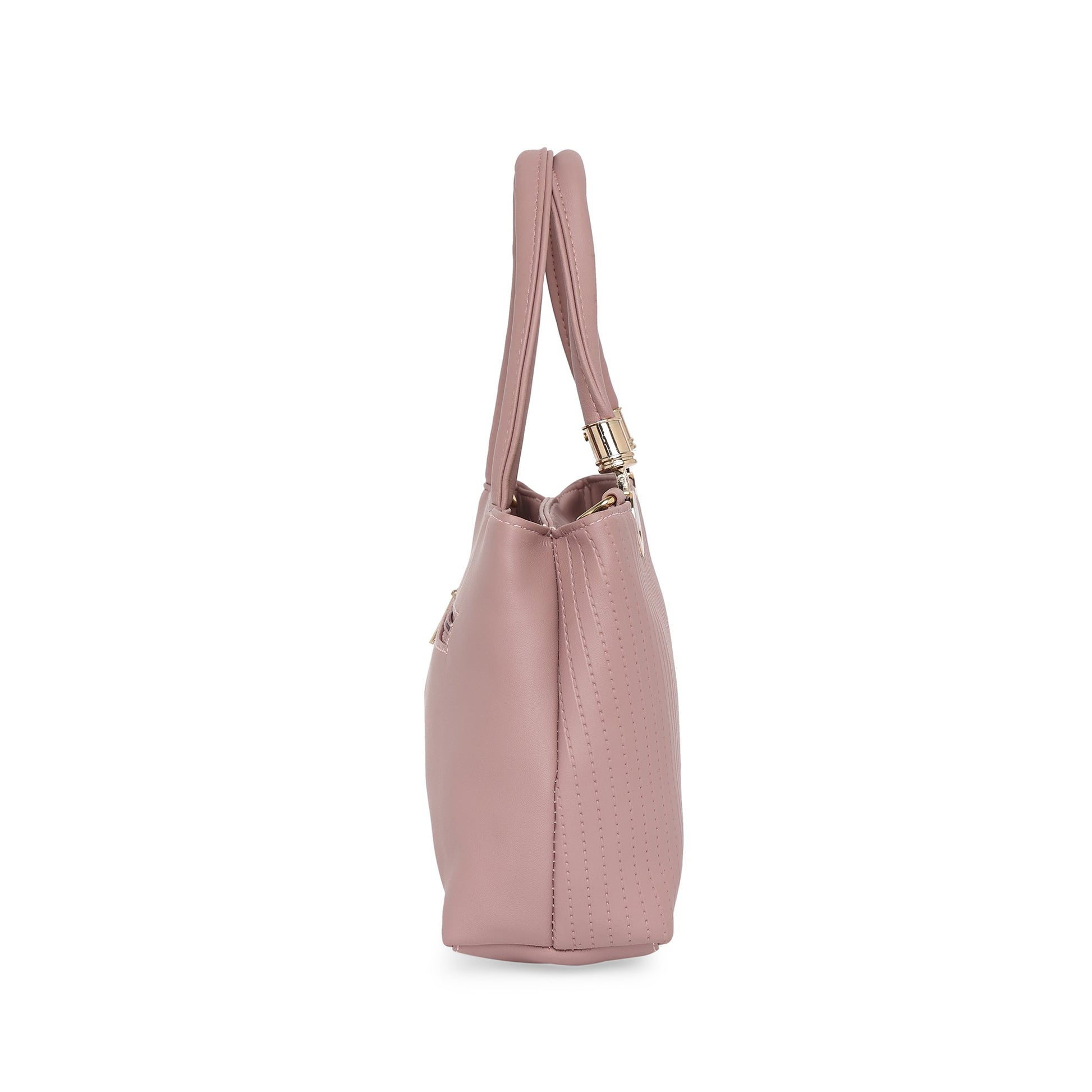 Mauve Women Vegan Leather Handbag With Belt