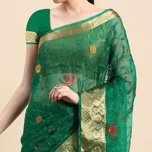 green-floral-embroidered-organza-saree-3