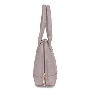 Mauve Women Vegan Leather Handbag With Belt