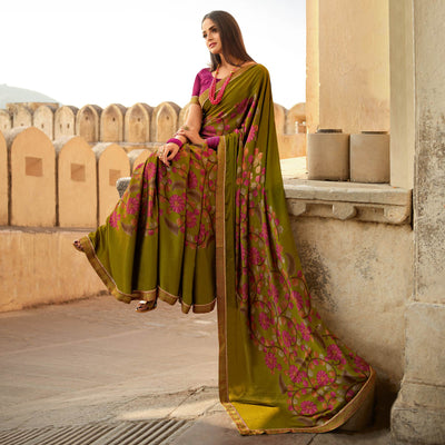 green-floral-printed-with-embroidered-border-silk-saree