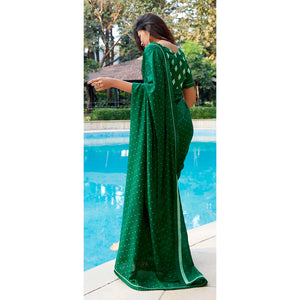 green-printed-with-pleated-border-cotton-silk-saree