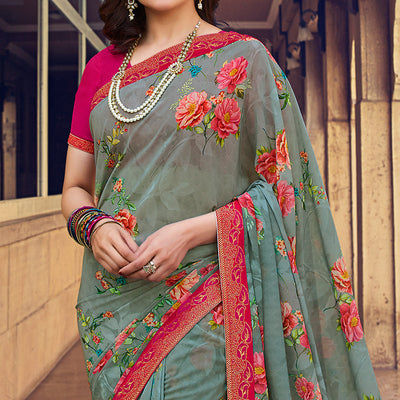 grey-floral-printed-georgette-saree-8