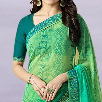 green-floral-printed-georgette-saree-10