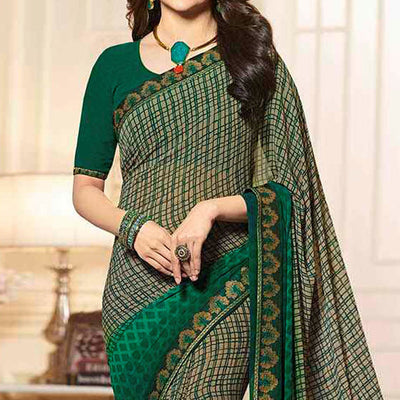 green-printed-georgette-saree-with-lace-border-2