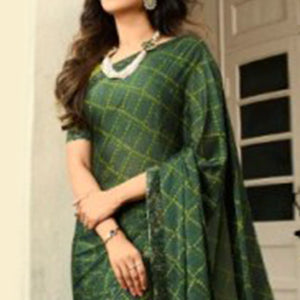 green-printed-art-silk-saree-with-lace-border-1