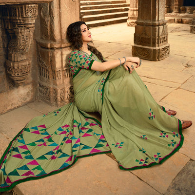 green-printed-georgette-saree-with-lace-border-3