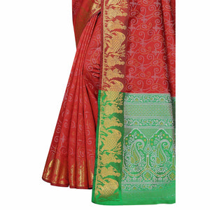 Maroon Woven Banarasi Silk Saree