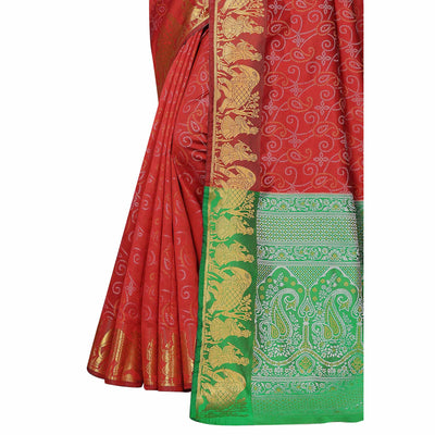 Maroon Woven Banarasi Silk Saree
