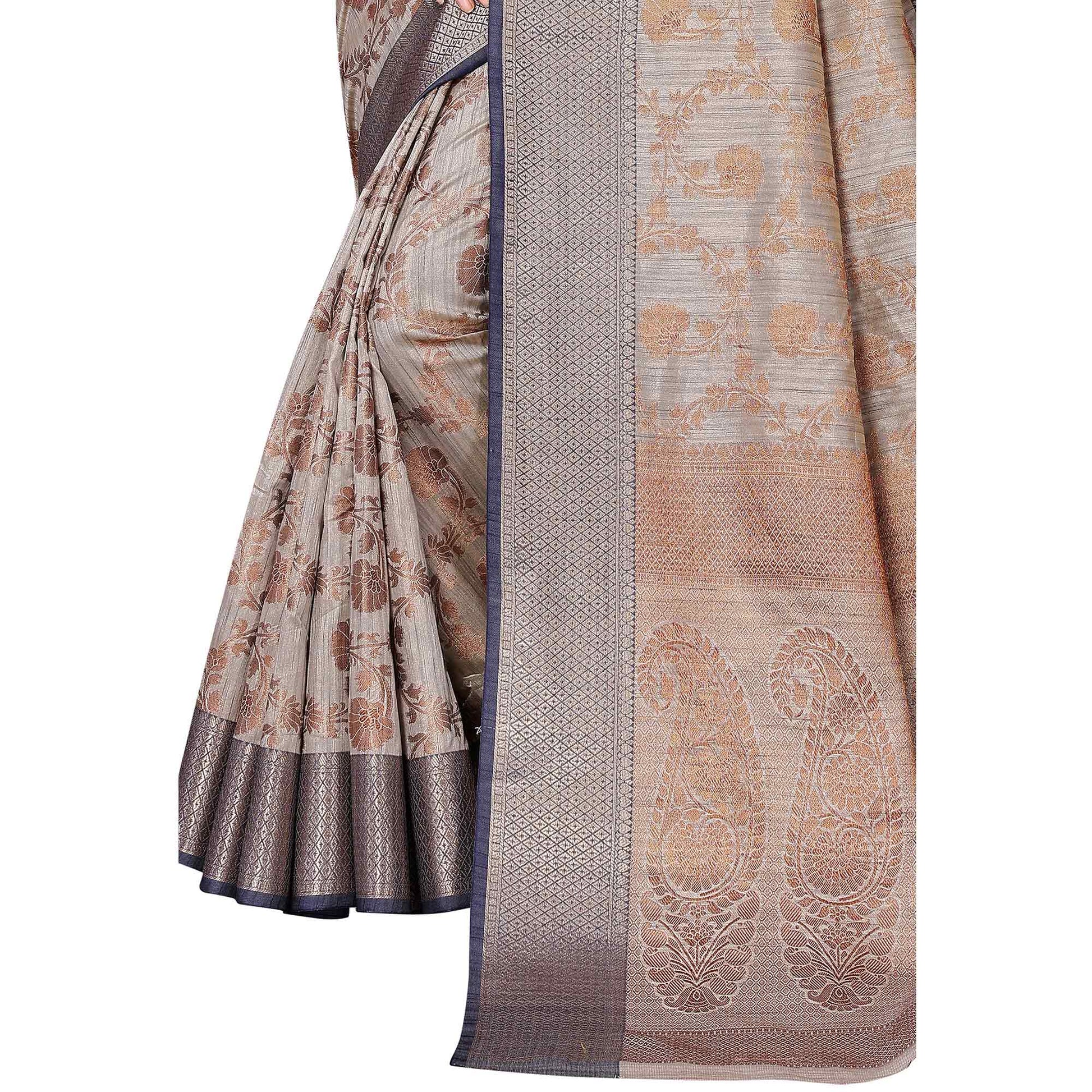 grey-floral-woven-banarasi-silk-saree-1