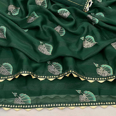 green-foil-printed-chiffon-saree-with-sequins-embroidered-border