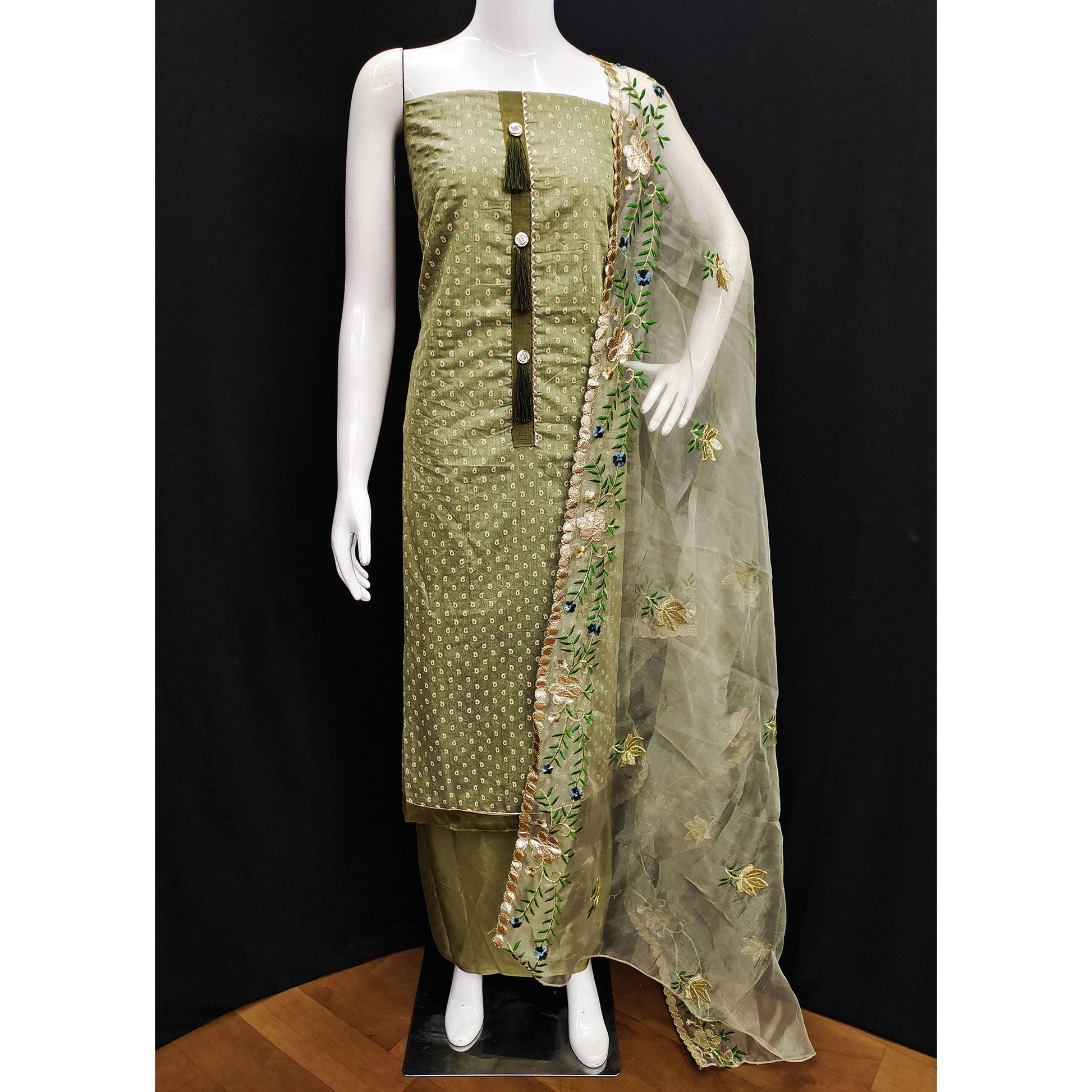 green-printed-chanderi-dress-material