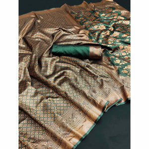 green-floral-woven-banarasi-silk-saree