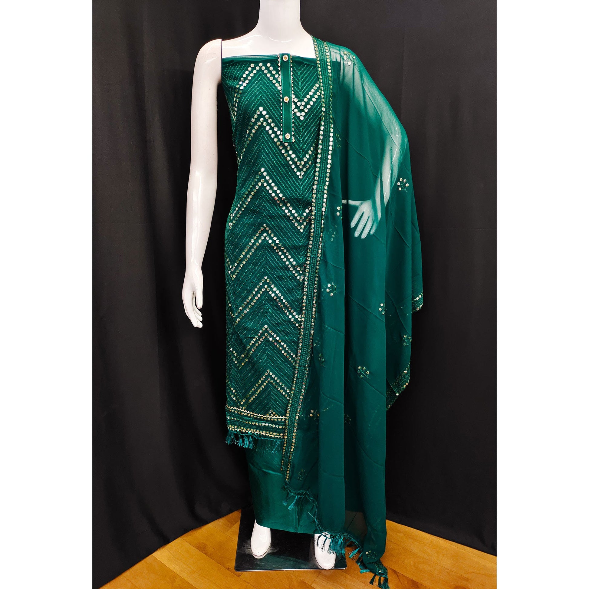 green-sequins-embroidered-georgette-dress-material-1