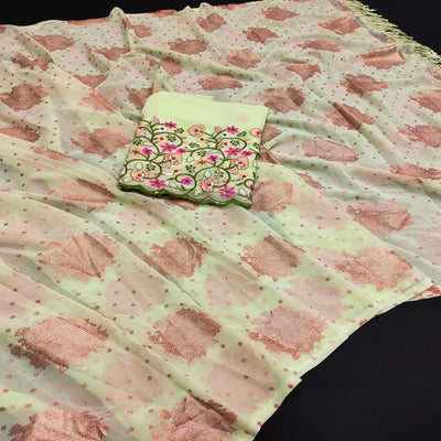 green-floral-printed-georgette-saree-9