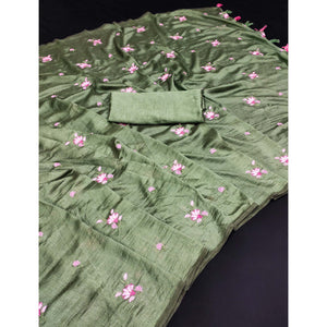 green-floral-embroidered-vichitra-silk-saree-3