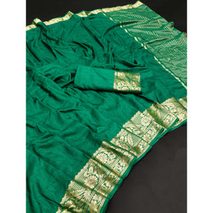 green-woven-art-silk-saree-9