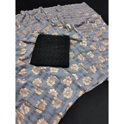 grey-floral-foil-printed-georgette-saree
