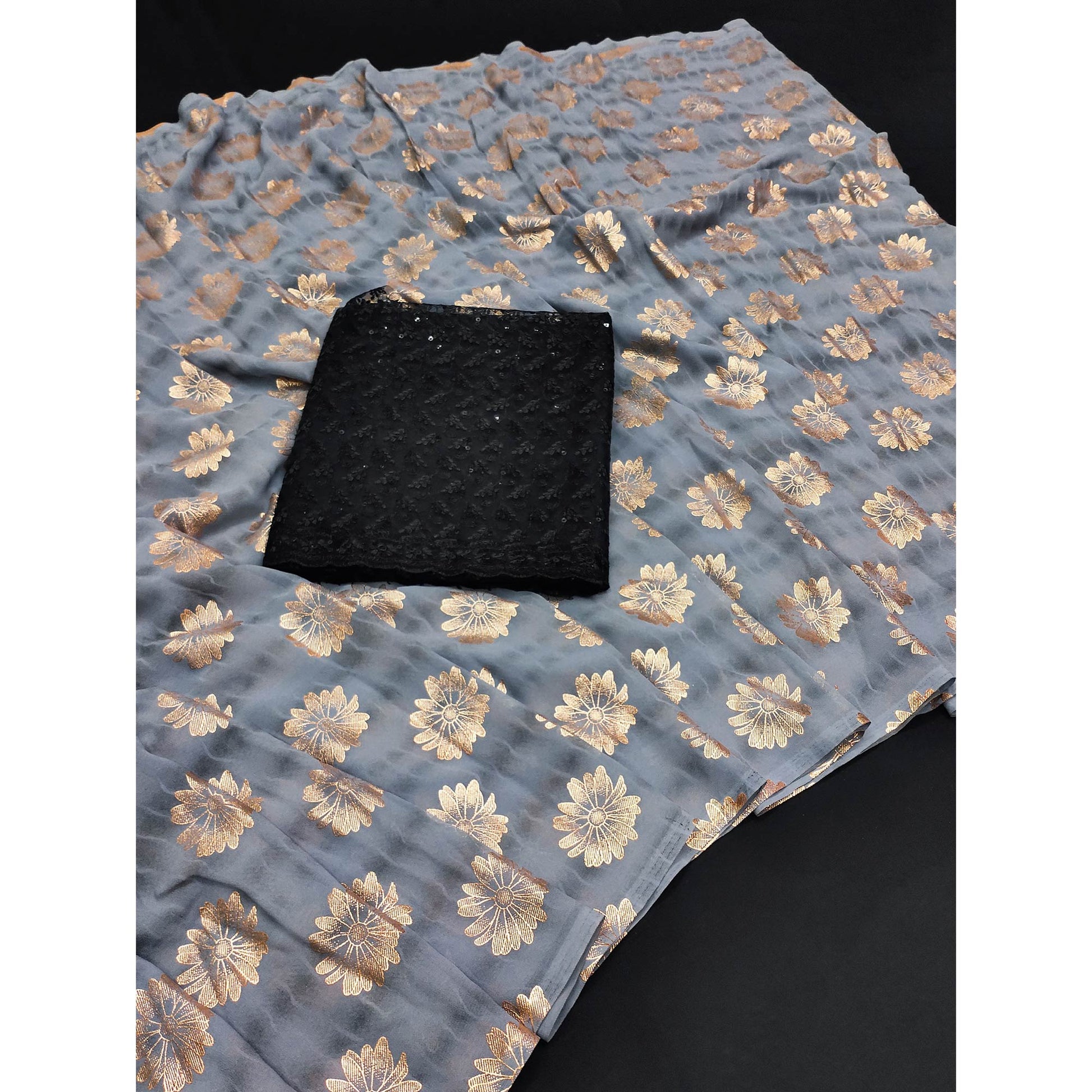 grey-floral-foil-printed-georgette-saree