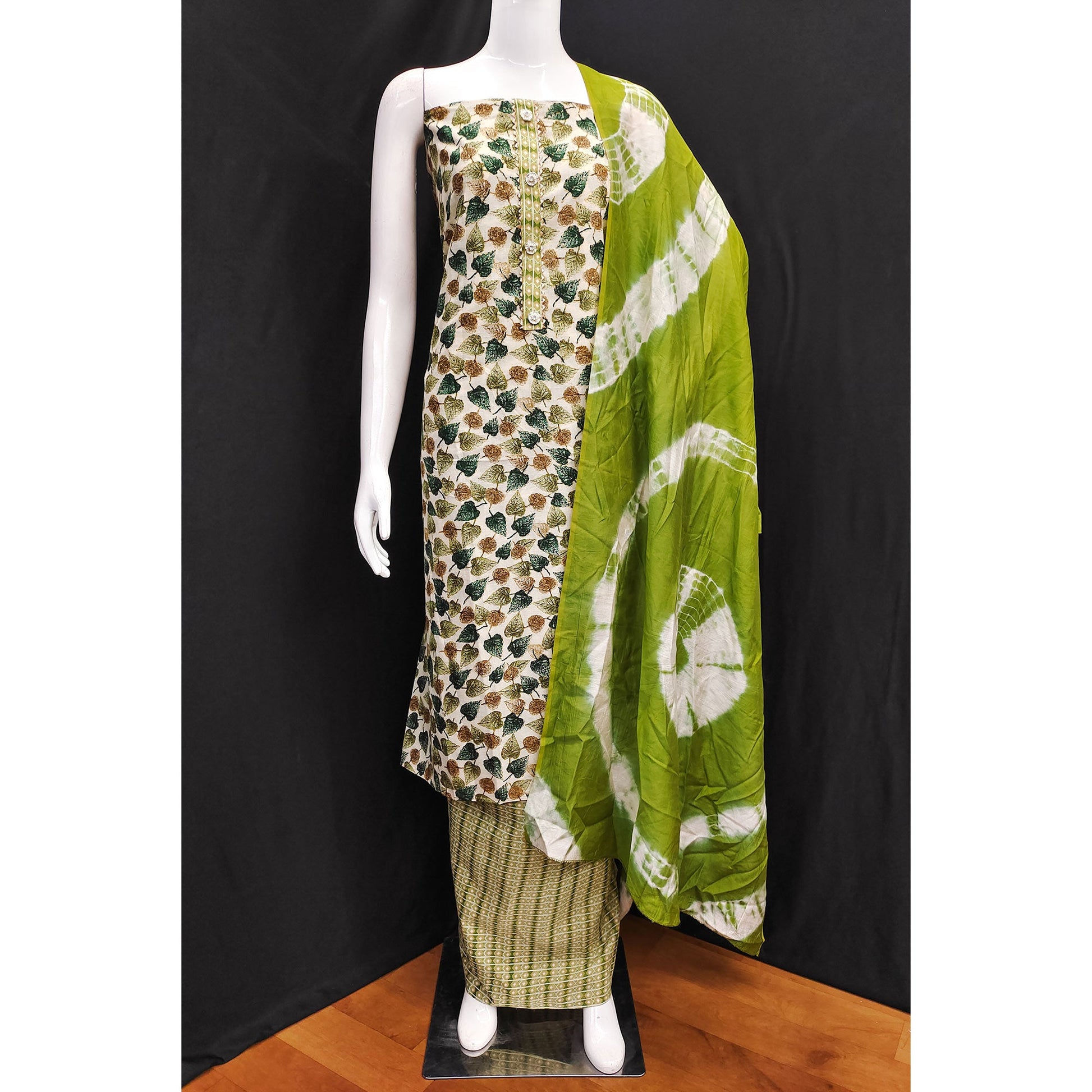 green-foil-printed-cotton-blend-dress-material-3