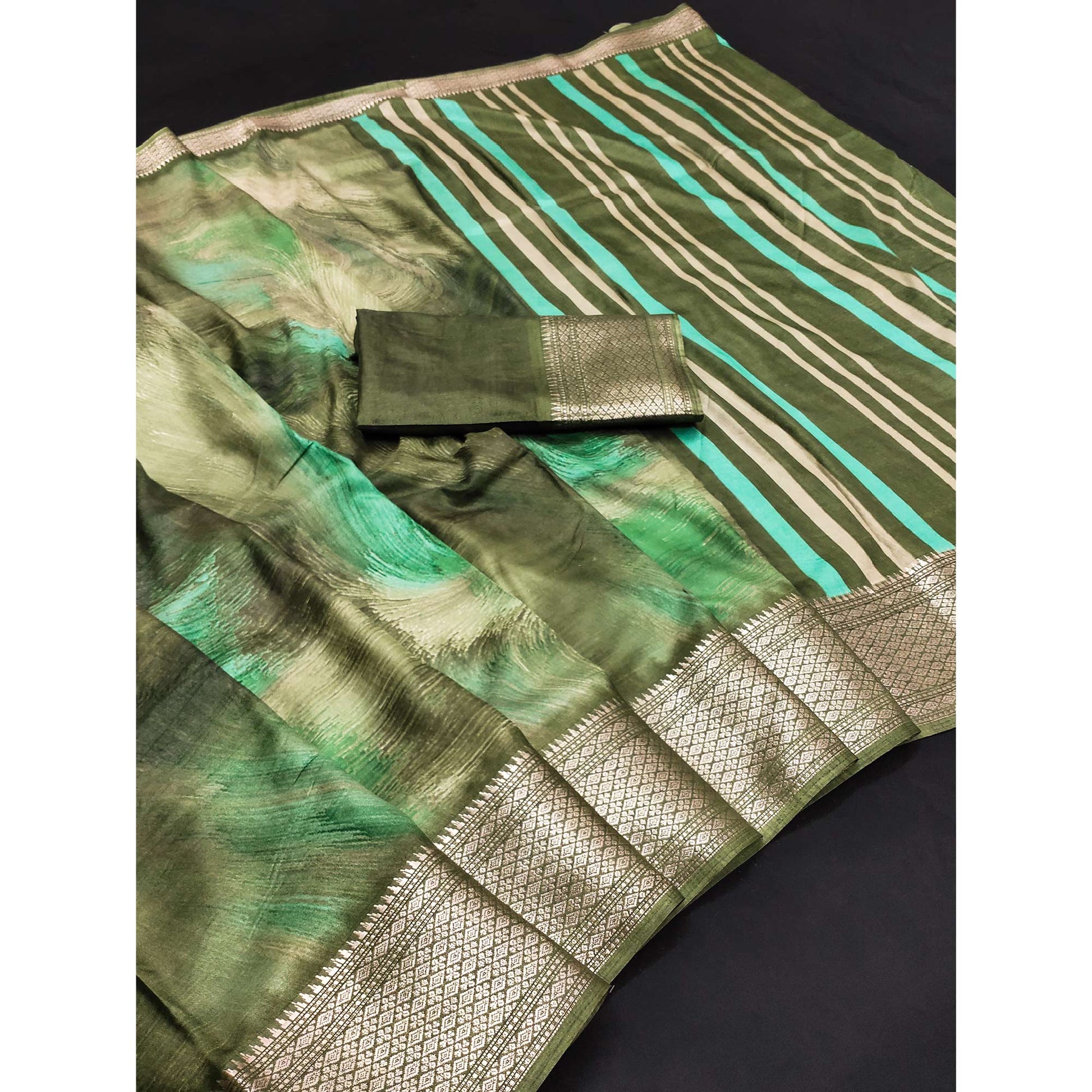 green-printed-dola-silk-saree-with-zari-border